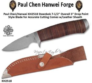 Paul Chen/Hanwei KH2518 Steenbok 7-1/2" Overall 3" Drop Point Style Blade for Accurate Cutting Comes w/Leather Sheath