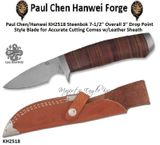 Paul Chen/Hanwei KH2518 Steenbok 7-1/2" Overall 3" Drop Point Style Blade for Accurate Cutting Comes w/Leather Sheath