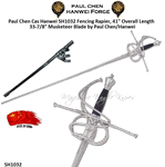Paul Chen Cas Hanwei SH1032 Fencing Rapier, 41� Overall Length 33-7/8� Musketeer Blade by Paul Chen/Hanwei      
