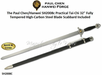 Paul Chen/Hanwei SH2008c Practical Tai-Chi Sword Overall: 38 1/2"<>32" Fully Tempered High-Carbon 1566 Steel Blade Scabbard Included Paul Chen/Hanwei SH2008c Practical Tai-Chi Sword Overall: 38 1/2"<>32" Fully Tempered High-Carbon 1566 Steel Blade Scabbard Included