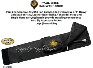 Paul Chen/Hanwei SH2158 The Hanwei Sword Cases are designed for the martial artist who carries katana and/or bokken Overall: 52 1/4"