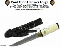Paul Chen/Hanwei SH2254 Home Practical Tanto Practical Tanto Overall 12 Blade Length 7 Handle Length 4 Weight 6 oz Blade Steel: 1566 High carbon forged blade Paul Chen/Hanwei SH2254 Home Practical Tanto Practical Tanto Overall 12 Blade Length 7 Handle Length 4 Weight 6 oz Blade Steel: 1566 High carbon forged blade