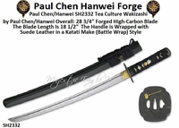 Paul Chen/Hanwei SH2332 Tea Culture Wakizashi Overall 28 3/4 Blade Length 18 1/2 Handle Length 6 1/2 Weight 2lb Forged High-Carbon Blade Battle Wrap Ito Paul Chen/Hanwei SH2332 Tea Culture Wakizashi Overall 28 3/4 Blade Length 18 1/2 Handle Length 6 1/2 Weight 2lb Forged High-Carbon Blade Battle Wrap Ito