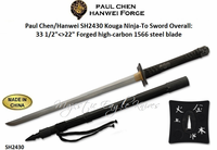 Paul Chen/Hanwei SH2430 Kouga Ninja-To Sword Overall: 33 1/2"<>22" Forged high-carbon 1566 steel blade Paul Chen/Hanwei SH2430 Kouga Ninja-To Sword Overall: 33 1/2"<>22" Forged high-carbon 1566 steel blade