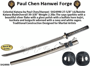 Paul Chen/Hanwei SH24990 Celestial Katana - Wootz Steel is as Quick as it is Beautiful Designed for Martial Artists