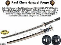 Paul Chen/Hanwei SH24990 Celestial Katana - Wootz Steel is as Quick as it is Beautiful Designed for Martial Artists Paul Chen/Hanwei SH24990 Celestial Katana - Wootz Steel is as Quick as it is Beautiful Designed for Martial Artists