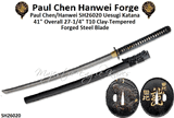 Paul Chen/Hanwei SH26020 Uesugi Katana 41" Overall 27-1/4" T10 Clay-Tempered Forged Steel Blade