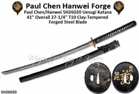Paul Chen/Hanwei SH26020 Uesugi Katana 41" Overall 27-1/4" T10 Clay-Tempered Forged Steel Blade Paul Chen/Hanwei SH26020 Uesugi Katana 41" Overall 27-1/4" T10 Clay-Tempered Forged Steel Blade