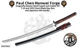 Paul Chen/Hanwei SH27021 Our New Dragonfly Katana Possesses 30" Folded T-10 & 1055 Steel Real Ray Skin and Japanese Silk Handle Wrap Katana