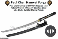Paul Chen/Hanwei SH6000IGG Practical Iaito by Paul Chen / Hanwei 40-1/2"  Overall 29in Steel Iaito Blade Scabbard Included Built for Martial Artists