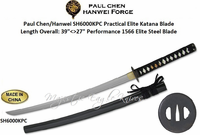 Paul Chen/Hanwei SH6000KPC Practical Elite Katana Blade Length Overall: 39"<>27" Performance 1566 Elite Steel Blade Scabbard Included