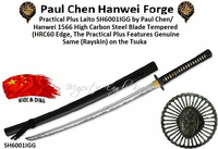 Paul Chen/Hanwei SH6001IGG Practical Plus Iaito Overall: 40-�� 29" Steel Iaito Blade
