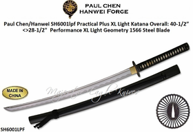 Paul Chen/Hanwei SH6001lpf Practical Plus XL Light Katana Overall: 40-1/2�<>28-1/2"  Performance XL Light Geometry 1566 Steel Blade Scabbard Included
