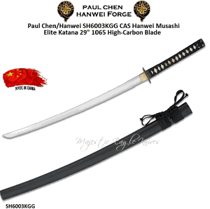  Paul Chen/Hanwei SH6003KGG CAS Hanwei Musashi Elite Katana 29" 1065 High-Carbon Blade 