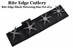 Rite Edge SZ-210816 Set of 4 Multi Point Black Throwing Stars