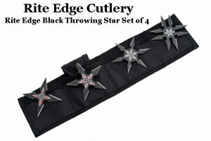 Rite Edge SZ-210816 Set of 4 Multi Point Black Throwing Stars