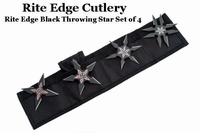 Rite Edge SZ-210816 Set of 4 Multi Point Black Throwing Stars