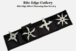 Rite Edge SZ-210817-SL Silver Set of 4 Multi Point Throwing Stars