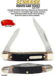 Schrade Knives CS104OT Old Timer Minuteman Pocket Knife 2-3/4" Closed 2" 7Cr17MoV High Carbon Stainless Steel Drop Point Blade Nickel Silver Bolsters, Brass Pins Sawcut Delrin Handles 