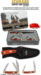 Schrade Knives SC1188056 Schrade Special Promo Tin SC152OT-SC34OT-SC104OT OT 3pc Fixed Blade Two Folders w/Rose Wood Handles