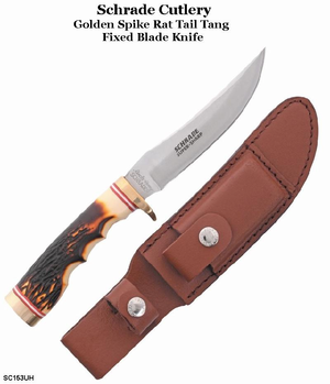 Schrade Knives SC153UH Uncle Henry Golden Spike Fixed Blade Hunting Knife