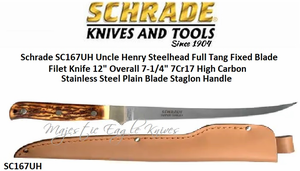Schrade Knives SC167UH Schrade Large Fillet Knife Full Tang Fixed Blade Knife