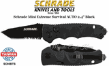 Schrade Knives SC60BTS Schrade Extreme Survival AUTO 3.3" Black Tanto Combo Blade, Aluminum Handled Knife