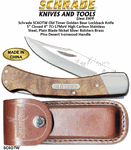 Schrade Knives SC6OTW Old Timer Golden Bear Lockback Knife 5" Closed 4" 7Cr17MoV High Carbon Stainless Steel, Plain Blade Nickel Silver Bolsters Brass Pins Desert Ironwood Handle