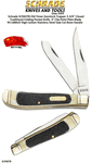 Schrade Knives SC94OTB Old Timer Gunstock Trapper 3-3/4" Closed Traditional Folding Pocket Knife. 3" Clip Point Plain Blade 9Cr18MoV High Carbon Stainless Steel Saw Cut Bone Handle 