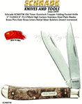 Schrade Knives SC94OTW Old Timer Gunstock Trapper Folding Pocket Knife 3-78" CLOSED 3" 7Cr17MoV High Carbon Stainless Steel Plain Blades Nickel Silver Bolsters Brass Liners Brass Pins Desert Ironwood