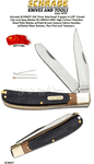 Schrade Knives SC96OT Old Timer Bearhead Trapper 4-1/8" Closed Clip and Spey Blades 3-1/2" 9Cr18MoV 440C High Carbon Stainless Steel Plain Blades w/Field Brown Sawcut Delrin Handles, Nickel Silver Bolster, Plus ToothPick and Tweezers 