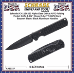 Schrade Knives SCH1136253 Alpha Class Entice AUTO Folding Pocket Knife 4-1/2" Closed 3-1/2" S35VN Black Bayonet Blade, Black Aluminum Handles 