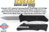 Schrade Knives SCHOTF6 Schrade Out The Front Assisted Opening Folding Knife Plain Spear Point Blade Black Aluminum Handled Knife