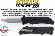 Schrade Knives SCHOTF6 Schrade Out The Front Assisted Opening Folding Knife Plain Spear Point Blade Black Aluminum Handled Knife