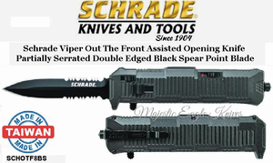 Schrade Knives SCHOTF8BS Schrade Viper Out The Front Assisted Opening Knife Combo Double Edged Spear Point Blade