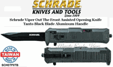 Schrade Knives SCHOTF8TB Schrade Viper Out The Front Assisted Opening Knife Double Edged Tanto Plain Blade Aluminum Handle