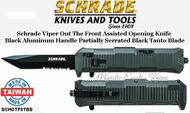 Schrade Knives SCHOTF8TBS Schrade Viper Out The Front Assisted Opening Knife Combo Double Edged Tanto Blade Aluminum Handle
