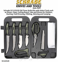 Schrade Knives Schrade SC1123120 Old Timer Knife Kits with Select Tools such as Shears, Saws, Cutting Board, Tubs and Gloves for Outdoor, Hunting, Field Dressing, Filleting, Skinning and Camping Schrade Knives Schrade SC1123120 Old Timer Knife Kits with Select Tools such as Shears, Saws, Cutting Board, Tubs and Gloves for Outdoor, Hunting, Field Dressing, Filleting, Skinning and Camping