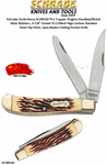 Schrade Knives Schrade SC285UH Uncle Henry Pro Trapper Staglon Handle with Nickel Silver Bolsters, 3-7/8" Closed 7Cr17MoV High Carbon Stainless Steel Clip Point, Spey Blades Folding Pocket Knife