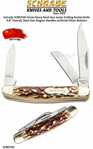 Schrade Knives Schrade SC807UH Uncle Henry Next Gen Junior Folding Pocket Knife 4.8" Overall, Next Gen Staglon Handles w/Nickel Silver Bolsters Schrade Knives Schrade SC807UH Uncle Henry Next Gen Junior Folding Pocket Knife 4.8" Overall, Next Gen Staglon Handles w/Nickel Silver Bolsters