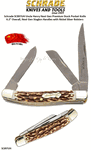 Schrade Knives SC897UH Uncle Henry Next Gen Premium Stockman Pocket Knife 6.2" Overall, Next Gen Staglon Handles with Nickel Silver Bolsters 