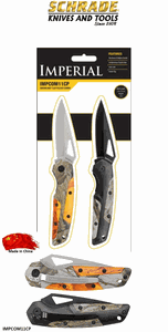Schrade Knives SCIMPCOM11CP Schrade Imperial Snowblind 2pc. Liner Lock Clip Folder Knife Combo, 3Cr13 Stainless Steel Clip Point Blades with Ambidextrous Thumb Hole, Snowblind Camo Aluminum Handle with Lanyard Hole and Pocket Clip