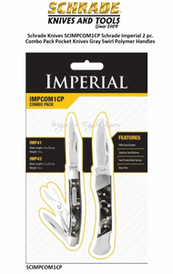 Schrade Knives SCIMPCOM1CP Schrade Imperial 2 pc. Combo Pack w/IMP41 and IMP43 Pocket Knives Gray Swirl  Polymer Handles