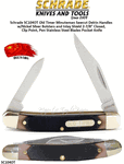 Schrade SC104OT Old Timer Minuteman Pocket Knife Sawcut Delrin Handles w/Nickel Silver Bolsters and Inlay Shield 2-7/8" Closed, Clip Point, Pen Stainless Steel Blades 