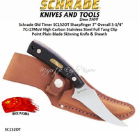 Schrade SC152OT Old Timer Sharpfinger 7" Overall 3-1/4" 7Cr17MoV High Carbon Stainless Steel Full Tang Clip Point Plain Blade Skinning Knife & Sheath Schrade SC152OT Old Timer Sharpfinger 7" Overall 3-1/4" 7Cr17MoV High Carbon Stainless Steel Full Tang Clip Point Plain Blade Skinning Knife & Sheath
