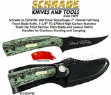 Schrade SC152OTBC Old Timer Sharpfinger 7" Overall Full Tang Fixed Blade Knife, 3-1/4" 7Cr17MoV High Carbon Stainless Steel Clip Point Skinner Plain Blade and Sawcut Delrin Handles for Outdoor, Hunting and Camping 