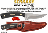 Schrade SC152OTL Old Timer Large Sharpfinger Knife, 8-5/8" Overall Full Tang Fixed Blade Knife, 4" 7Cr17MoV High Carbon Stainless Steel Clip Point Skinner Plain Blade and Sawcut Delrin Handles 