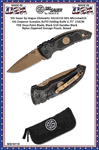 SIG Sauer by Hogue Elishewitz SIG16110 A01-MicroSwitch SIG Emperor Scorpion AUTO Folding Knife 2.75" 154CM FDE Drop Point Blade, Black G10 Handles Black Nylon Zippered Storage Pouch. Boxed