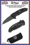 SIG Sauer by Hogue Elishewitz SIG16162 X-1-MicroSwitch Black Button Lock Folding Knife 2-3/4" Gray Cerakote Finish CPM-154 Stainless Wharncliffe Blade, Black Textured G10 Handles Black Nylon Zippered Storage Pouch. Boxed