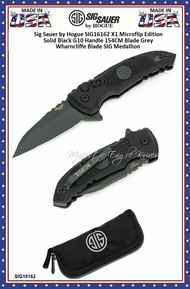 SIG Sauer by Hogue Elishewitz SIG16162 X-1-MicroSwitch Black Button Lock Folding Knife 2-3/4" Gray Cerakote Finish CPM-154 Stainless Wharncliffe Blade, Black Textured G10 Handles Black Nylon Zippered Storage Pouch. Boxed SIG Sauer by Hogue Elishewitz SIG16162 X-1-MicroSwitch Black Button Lock Folding Knife 2-3/4" Gray Cerakote Finish CPM-154 Stainless Wharncliffe Blade, Black Textured G10 Handles Black Nylon Zippered Storage Pouch. Boxed